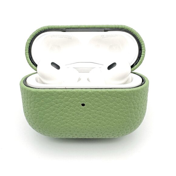 NWT GREEN Pebble Leather Case for Apple Airpods Pro 2 - Picture 2 of 6